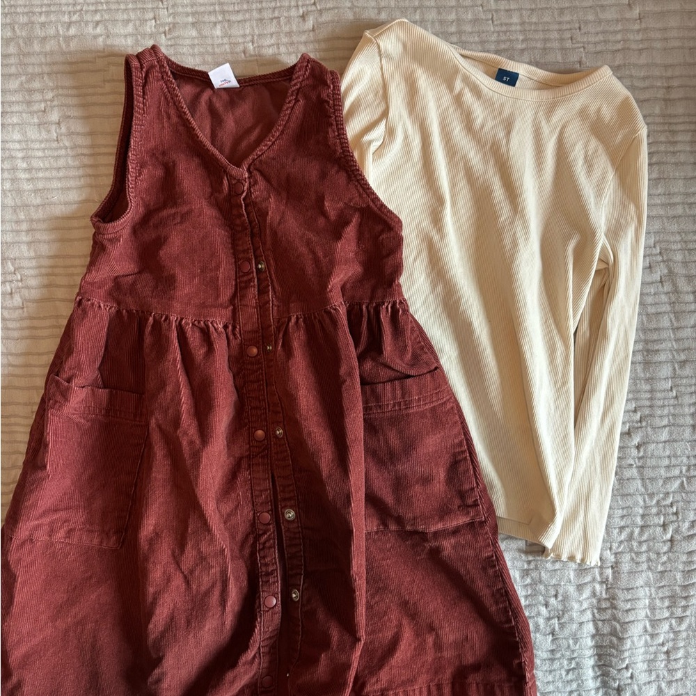 Old Navy Kids Casual Dress Set - Rust and Cream